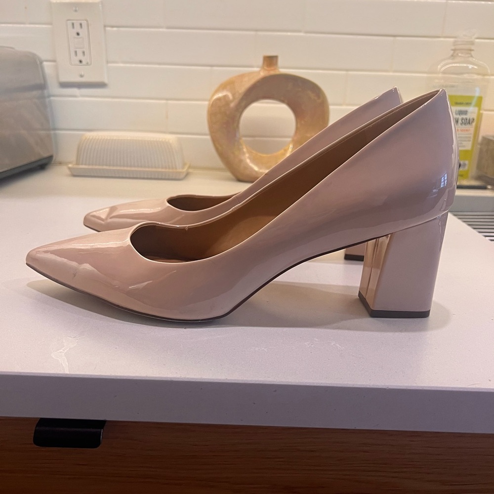 14th and Union Nude Patent Block Heel